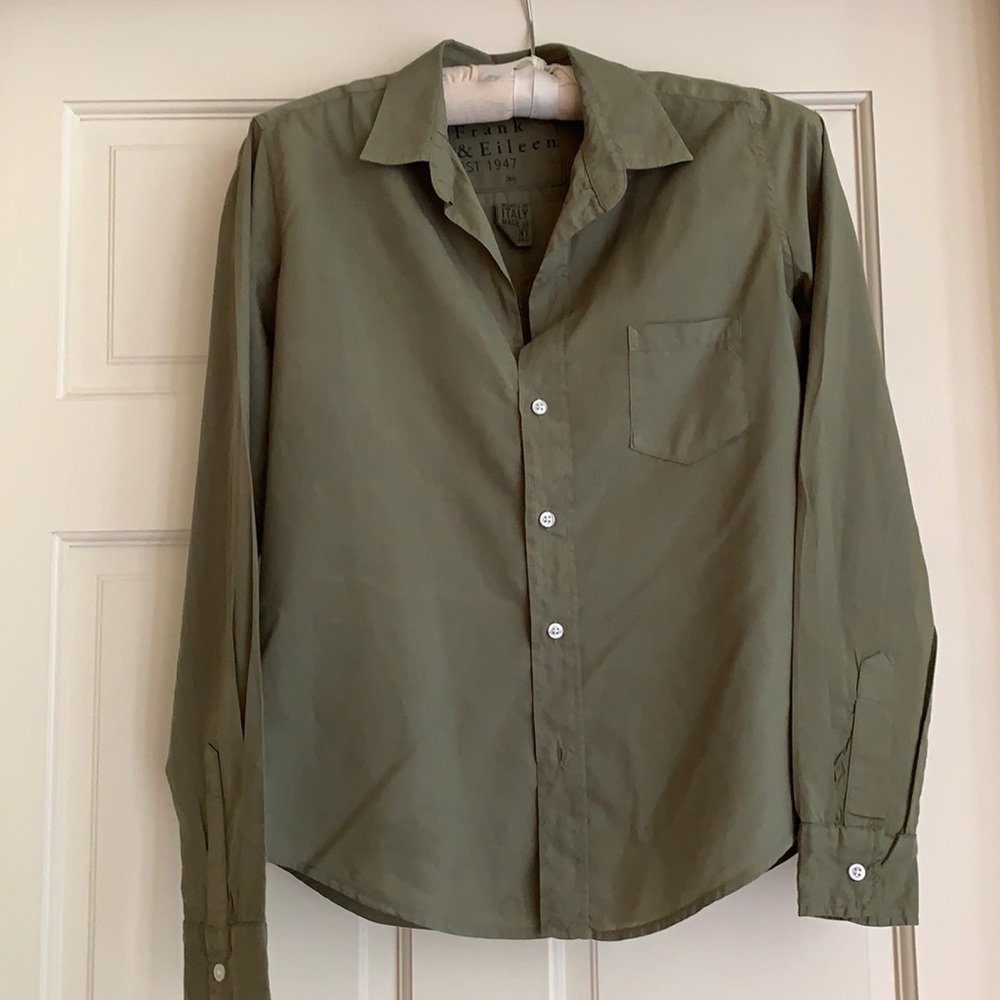 Frank & Eileen green cotton button down XS